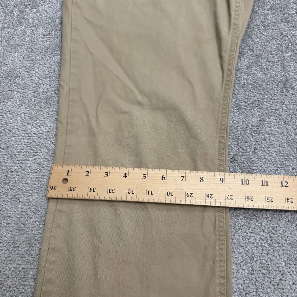 Bonobos Straight Leg Cotton Chino Pants Mens 35x34 Brown Khaki Flat Front Casual